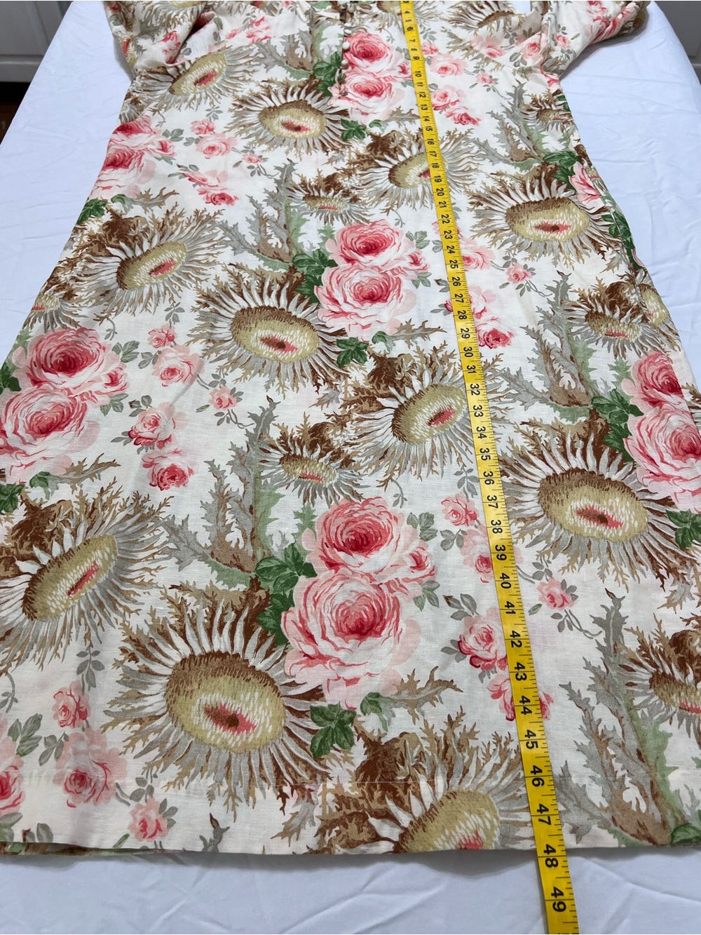 Tuckernuck XL Floral Linen Cotton Shirt Dress Rose Thistle Midi - Picture 4 of 8
